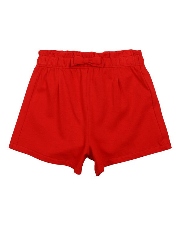 Girls Solid Medium Red Short Knitted Trouser image number 0